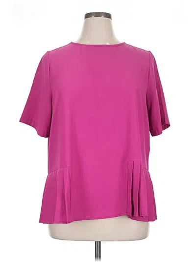 Pre-owned Eloquii Short Sleeve Blouse In Pink