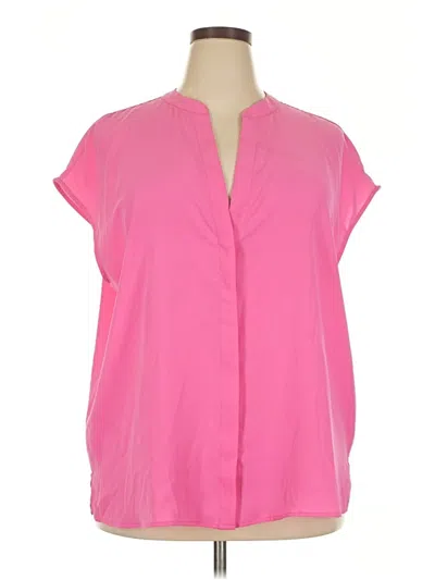 Pre-owned Eloquii Short Sleeve Blouse In Pink