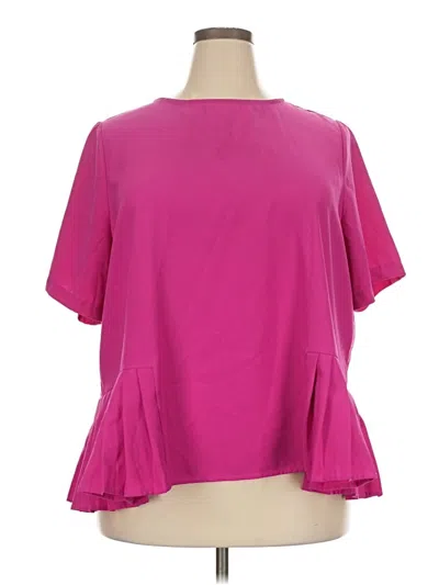 Pre-owned Eloquii Short Sleeve Blouse In Pink
