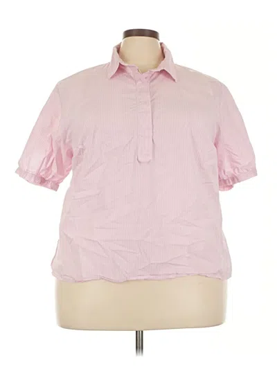 Pre-owned Eloquii Short Sleeve Blouse In Pink