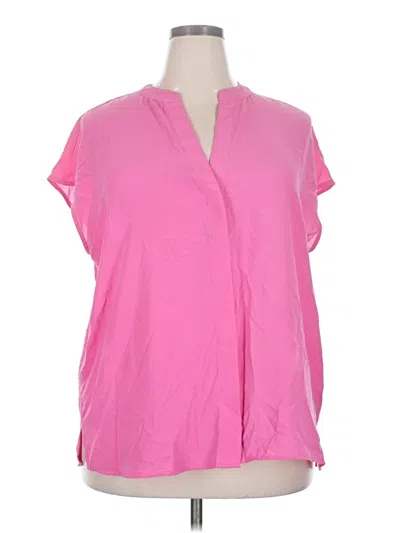 Pre-owned Eloquii Short Sleeve Blouse In Pink