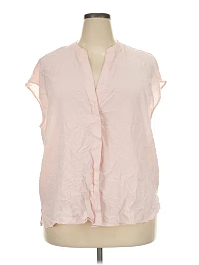 Pre-owned Eloquii Short Sleeve Blouse In Pink