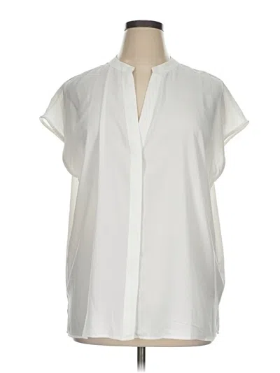 Pre-owned Eloquii Short Sleeve Blouse In White