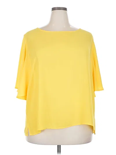 Pre-owned Eloquii Short Sleeve Blouse In Yellow