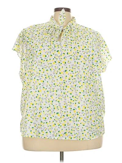 Pre-owned Eloquii Short Sleeve Polo Shirt In Yellow
