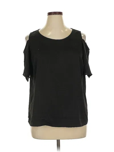 Pre-owned Eloquii Short Sleeve Top Black Cold Shoulder Neckline Tops