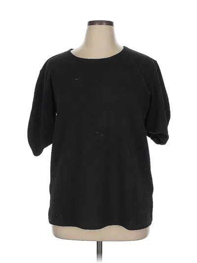 Pre-owned Eloquii Short Sleeve Top Black Crew Neck Tops