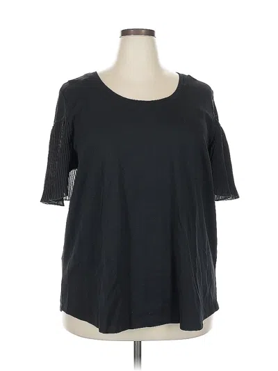 Pre-owned Eloquii Short Sleeve Top Black Crew Neck Tops