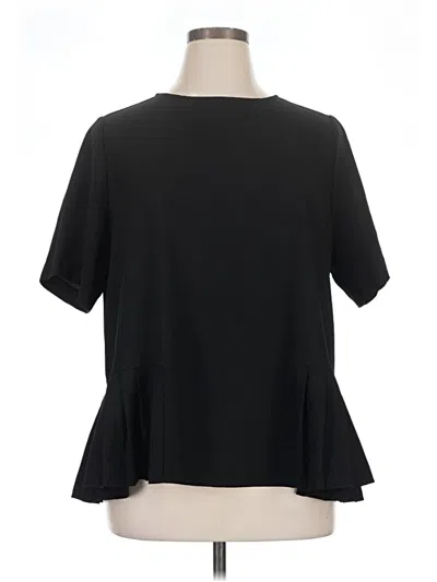 Pre-owned Eloquii Short Sleeve Top Black Crew Neck Tops