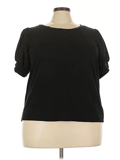Pre-owned Eloquii Short Sleeve Top Black Keyhole Neckline Tops