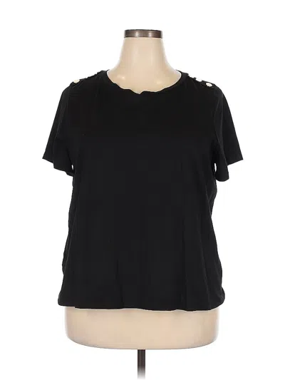 Pre-owned Eloquii Short Sleeve Top Black Keyhole Neckline Tops