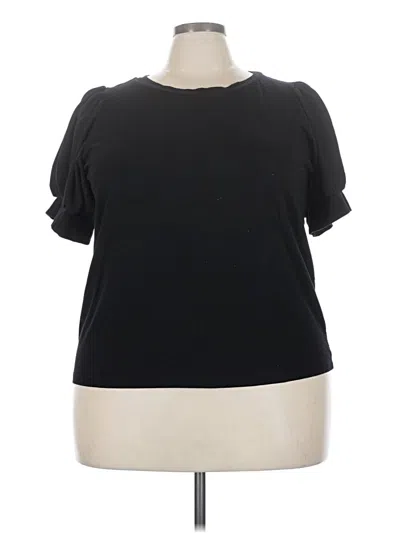 Pre-owned Eloquii Short Sleeve Top Black Keyhole Neckline Tops