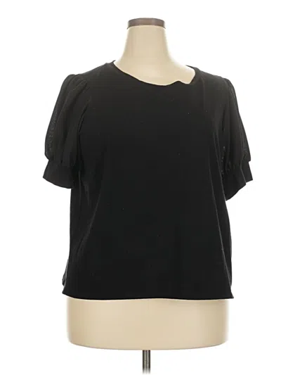 Pre-owned Eloquii Short Sleeve Top Black Scoop Neck Tops