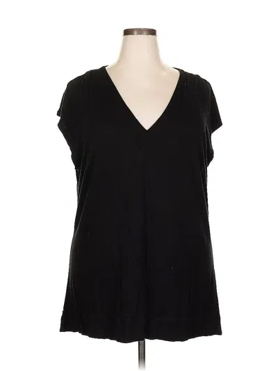 Pre-owned Eloquii Short Sleeve Top Black V Neck Tops