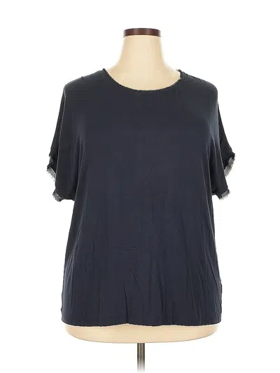 Pre-owned Eloquii Short Sleeve Top Blue Cold Shoulder Neckline Tops