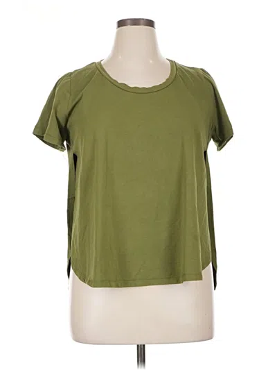 Pre-owned Eloquii Short Sleeve Top Green Keyhole Neckline Tops