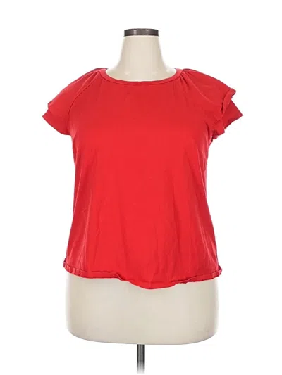 Pre-owned Eloquii Short Sleeve Top Red Keyhole Neckline Tops