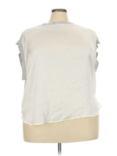 Pre-owned Eloquii Short Sleeve Top Silver Mock Neckline Tops
