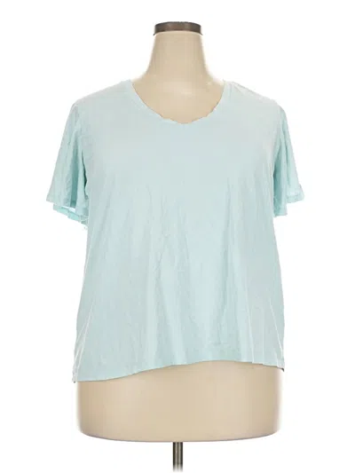 Pre-owned Eloquii Short Sleeve Top Teal V-neck Tops