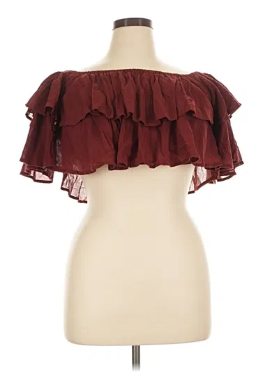 Pre-owned Eloquii Sleeveless Blouse In Burgundy
