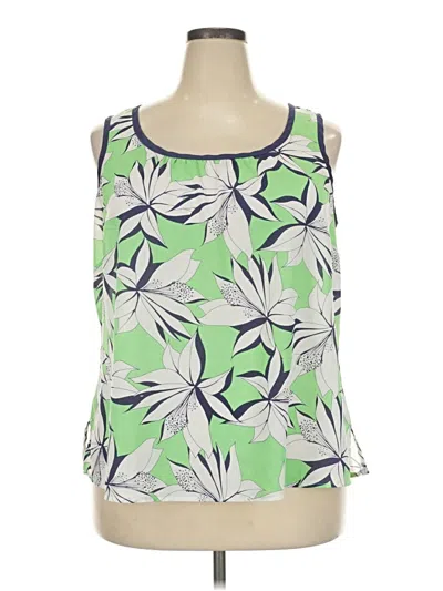 Pre-owned Eloquii Sleeveless Blouse In Green