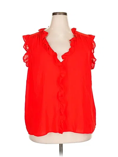 Pre-owned Eloquii Sleeveless Blouse In Red