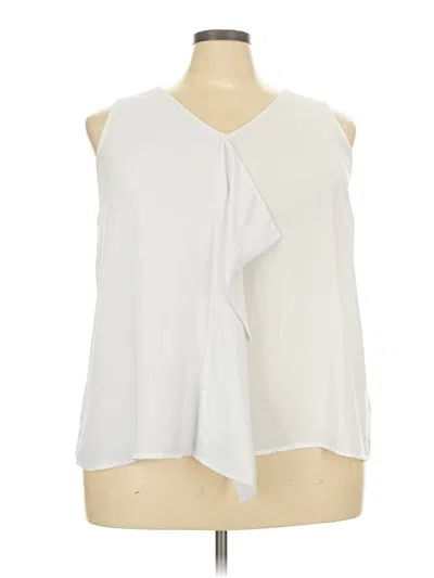 Pre-owned Eloquii Sleeveless Blouse In White