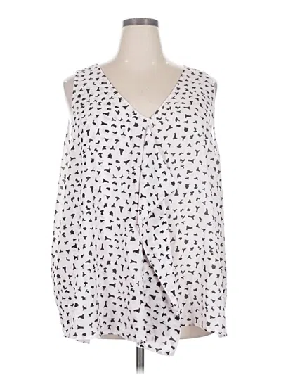 Pre-owned Eloquii Sleeveless Blouse In White