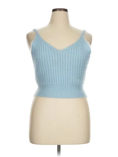 Pre-owned Eloquii Sleeveless Top Blue Sweetheart Neckline Tops