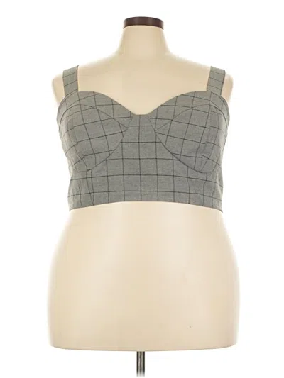 Pre-owned Eloquii Sleeveless Top Gray Strapless Neckline Tops