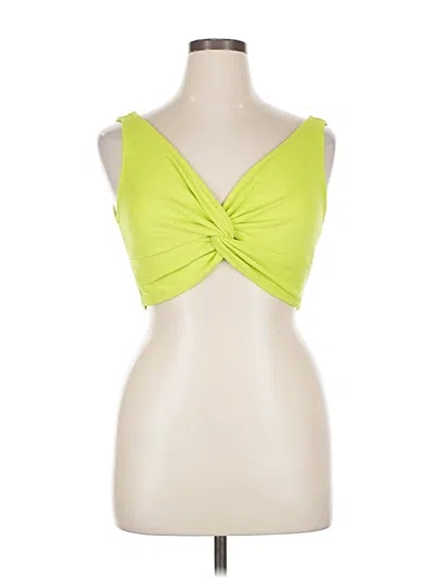Pre-owned Eloquii Sleeveless Top Green Sweetheart Neckline Tops