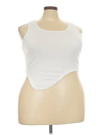 Pre-owned Eloquii Sleeveless Top White Halter Neckline Tops