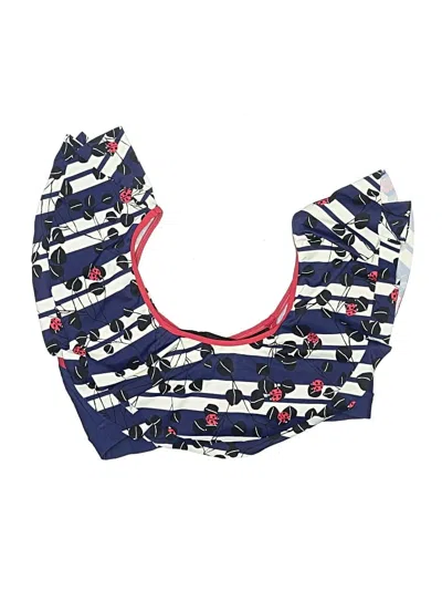 Pre-owned Eloquii Swimsuit Top Blue Print Pattern Swimwear