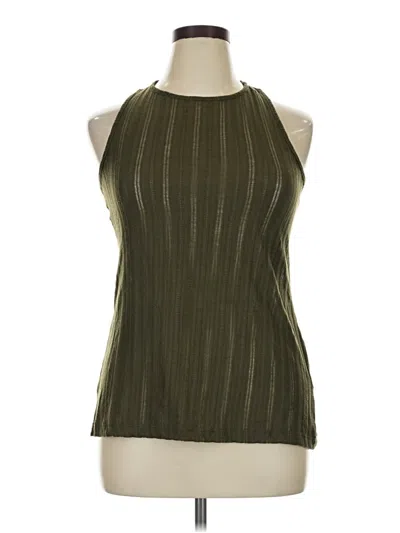 Pre-owned Eloquii Tank Top Green Halter Neckline Tops