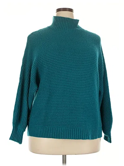 Pre-owned Eloquii Turtleneck Sweater In Blue