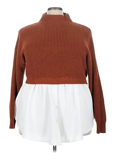 Pre-owned Eloquii Turtleneck Sweater In Brown