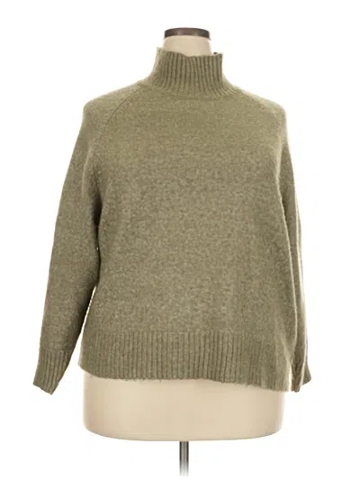 Pre-owned Eloquii Turtleneck Sweater In Green