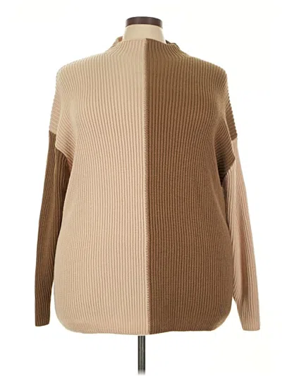 Pre-owned Eloquii Turtleneck Sweater In Tan