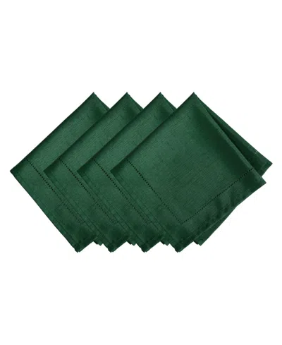 Elrene Alison Eyelet Punched Border Fabric Napkin, Set Of 4 In Forest