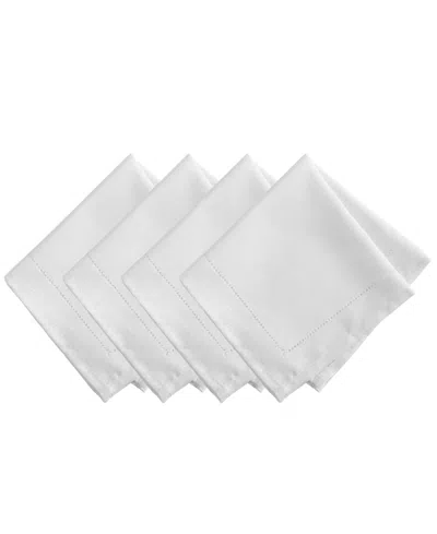 Elrene Alison Eyelet Punched Border Fabric Napkin, Set Of 4 In White
