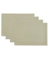 Elrene Alison Eyelet Punched Border Fabric Placemat, Set Of 4 In Fog