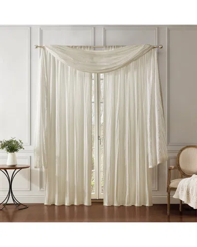 Elrene Athena Faux Silk Window Curtain & Scarf Set In Neutral