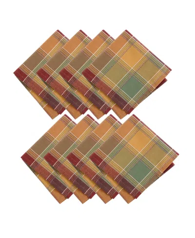 Elrene Autumn Acres Plaid Napkins, Set Of 8 In Brown