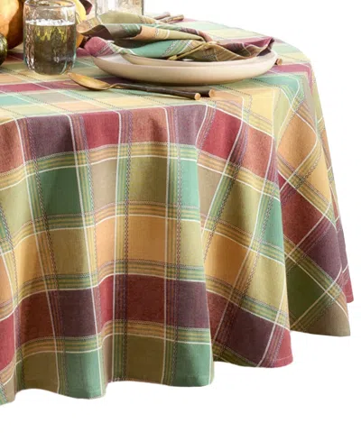 Elrene Autumn Acres Plaid Tablecloth, 70" Round In Multi