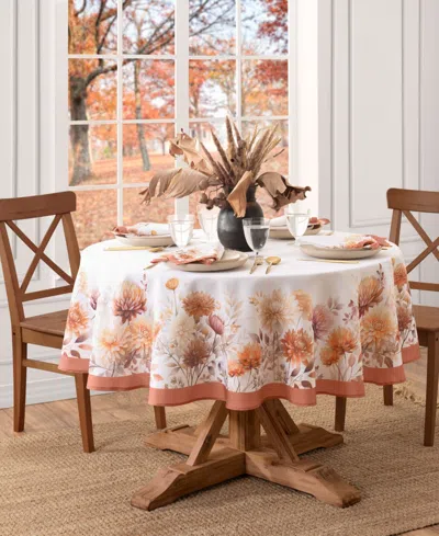 Elrene Autumn Blooms Oval Tablecloth, 60" X 84" Oval In Multi