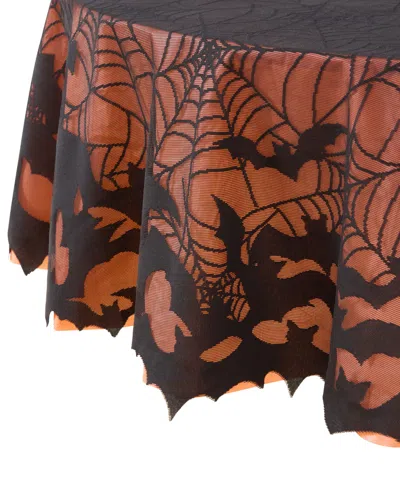 Elrene Bats Web Lace Halloween Tablecloth, 70" Round In Multi