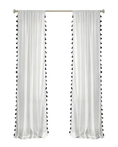 Elrene Bianca Semi-sheer Curtain In Black