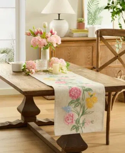 Elrene Blushing Rose Table Linen Collection In Multi