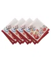 Elrene Botanical Harvest Pumpkin Engineered Napkins, Set Of 4, 17" X 17" In Multi