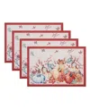 Elrene Botanical Harvest Pumpkin Engineered Placemats, Set Of 4, 13" X 19" In Multi